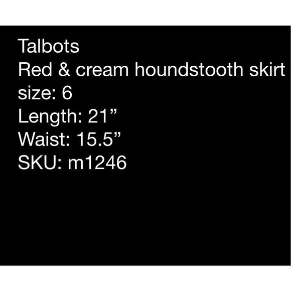 Talbots red & cream houndstooth skirt- size 6 - Picture 7 of 7